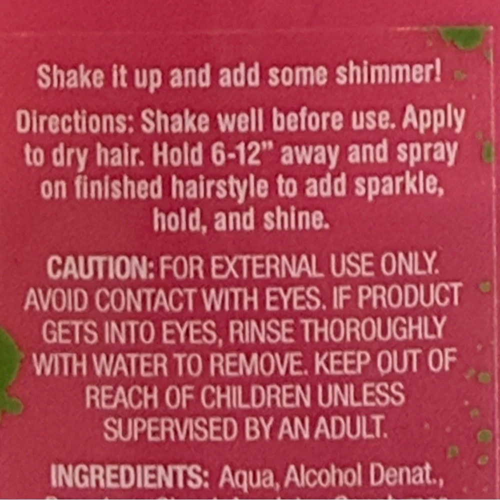 🆕 Shimmer Glitter Hairspray 💖 Pink & Silver Sugar Cookie 💖💖 5 oz